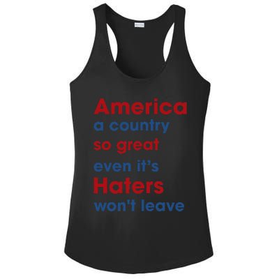 America a country so great even it's Haters won't leave Ladies PosiCharge Competitor Racerback Tank