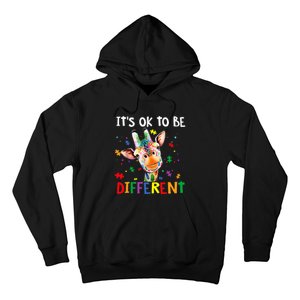 Autism Awareness Cute Giraffe Animal It's Ok To Be Different Hoodie