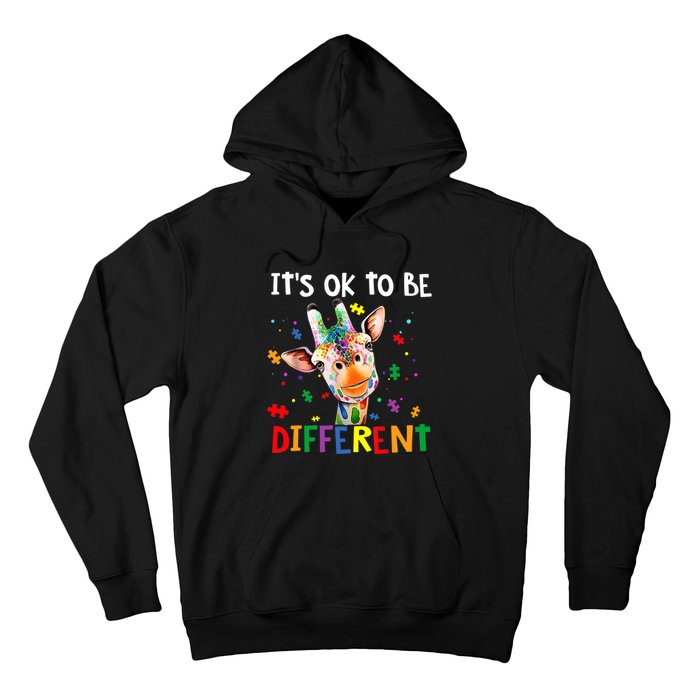 Autism Awareness Cute Giraffe Animal It's Ok To Be Different Hoodie