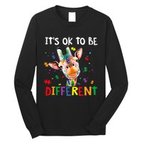 Autism Awareness Cute Giraffe Animal It's Ok To Be Different Long Sleeve Shirt