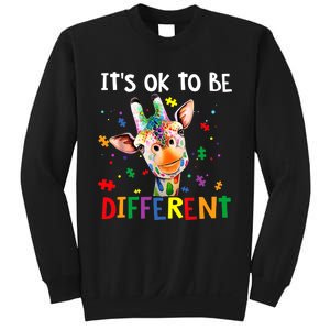 Autism Awareness Cute Giraffe Animal It's Ok To Be Different Sweatshirt