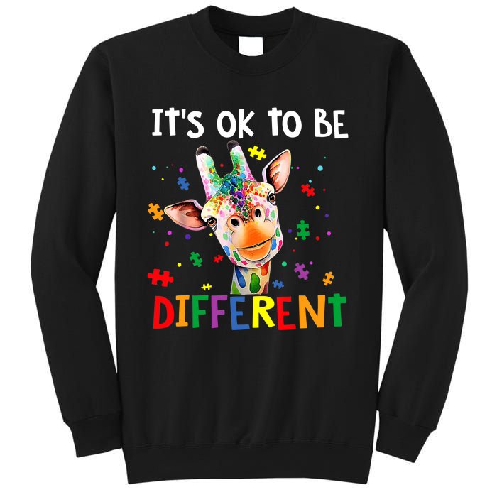 Autism Awareness Cute Giraffe Animal It's Ok To Be Different Sweatshirt