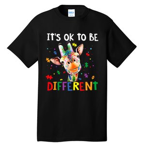 Autism Awareness Cute Giraffe Animal It's Ok To Be Different Tall T-Shirt