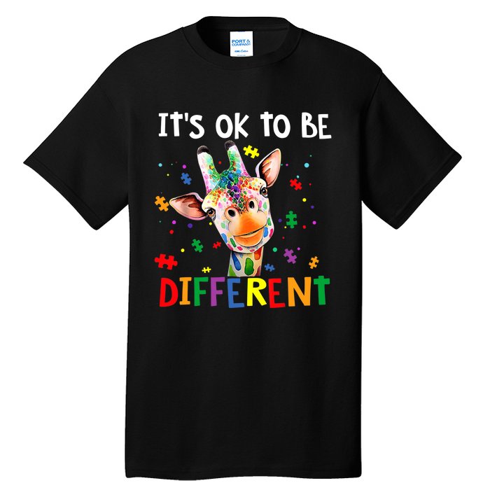 Autism Awareness Cute Giraffe Animal It's Ok To Be Different Tall T-Shirt