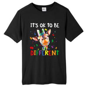 Autism Awareness Cute Giraffe Animal It's Ok To Be Different Tall Fusion ChromaSoft Performance T-Shirt