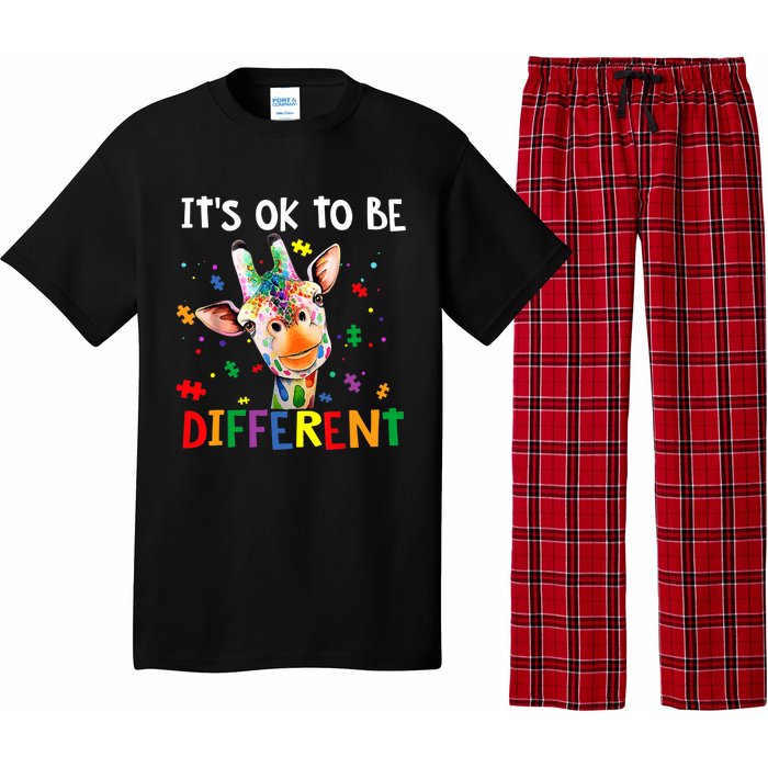 Autism Awareness Cute Giraffe Animal It's Ok To Be Different Pajama Set