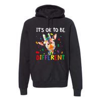 Autism Awareness Cute Giraffe Animal It's Ok To Be Different Premium Hoodie