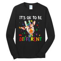 Autism Awareness Cute Giraffe Animal It's Ok To Be Different Tall Long Sleeve T-Shirt