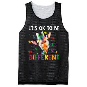 Autism Awareness Cute Giraffe Animal It's Ok To Be Different Mesh Reversible Basketball Jersey Tank