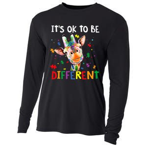 Autism Awareness Cute Giraffe Animal It's Ok To Be Different Cooling Performance Long Sleeve Crew