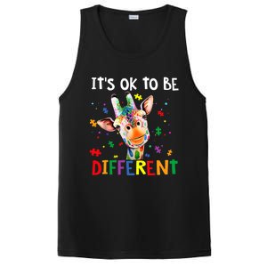 Autism Awareness Cute Giraffe Animal It's Ok To Be Different PosiCharge Competitor Tank