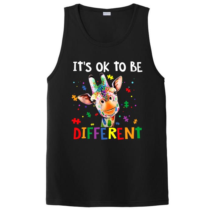 Autism Awareness Cute Giraffe Animal It's Ok To Be Different PosiCharge Competitor Tank