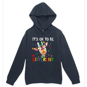 Autism Awareness Cute Giraffe Animal It's Ok To Be Different Urban Pullover Hoodie