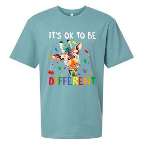 Autism Awareness Cute Giraffe Animal It's Ok To Be Different Sueded Cloud Jersey T-Shirt