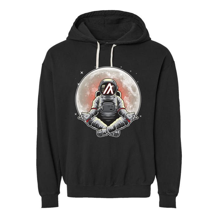 Algorand ALGO Coin Cryptocurrency Yogo Astronaut Garment-Dyed Fleece Hoodie