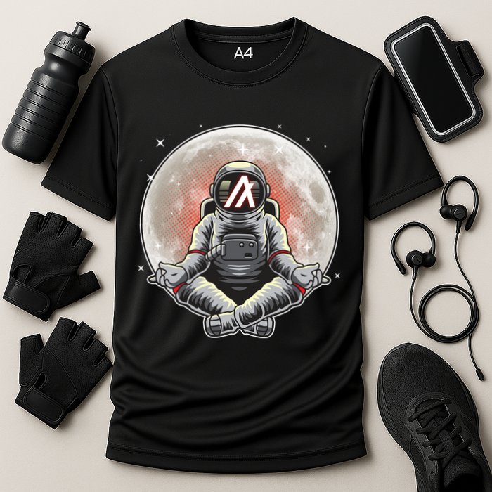 Algorand ALGO Coin Cryptocurrency Yogo Astronaut Performance Shirt