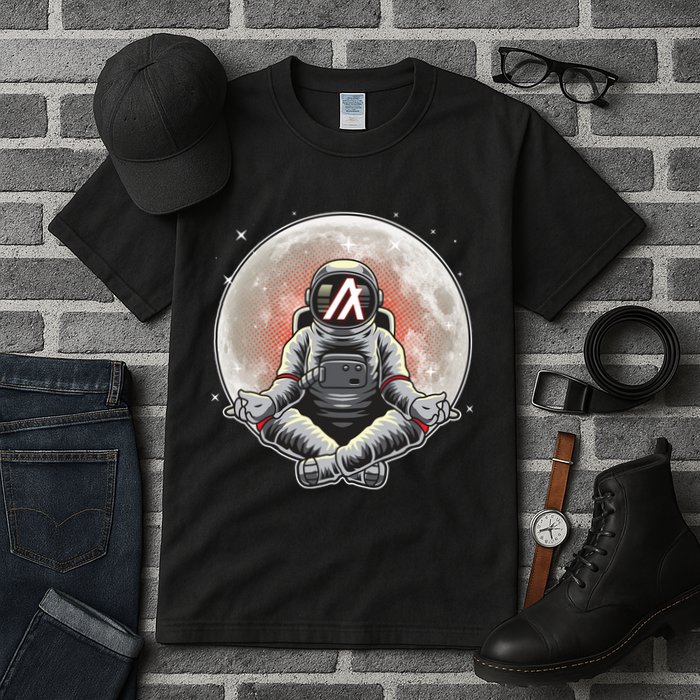 Algorand ALGO Coin Cryptocurrency Yogo Astronaut Tall T-Shirt