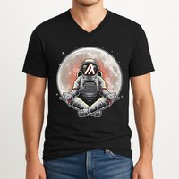 Algorand ALGO Coin Cryptocurrency Yogo Astronaut V-Neck T-Shirt