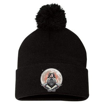 Algorand ALGO Coin Cryptocurrency Yogo Astronaut Pom Pom 12in Knit Beanie