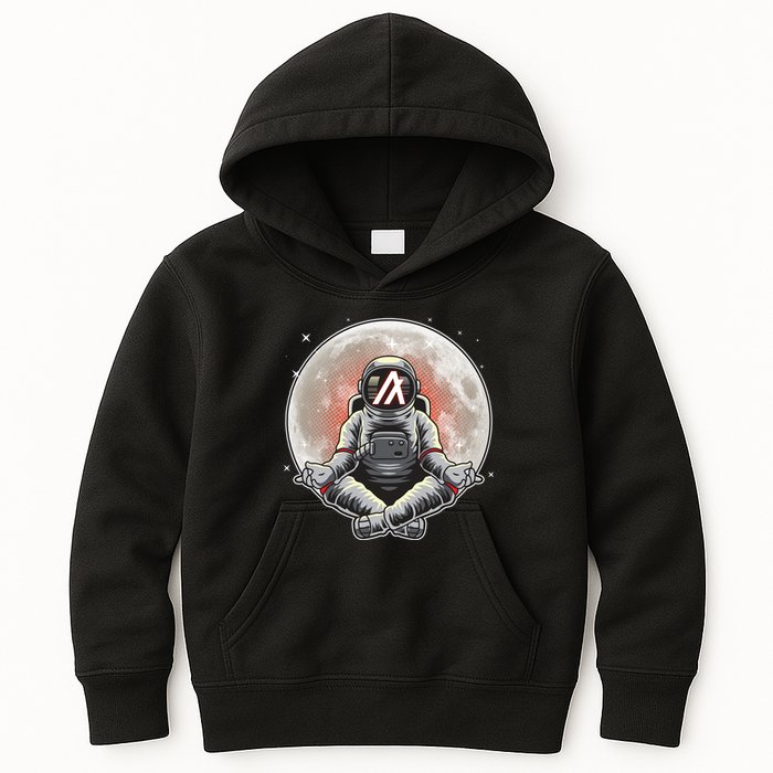 Algorand ALGO Coin Cryptocurrency Yogo Astronaut Kids Hoodie