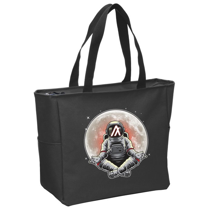 Algorand ALGO Coin Cryptocurrency Yogo Astronaut Zip Tote Bag