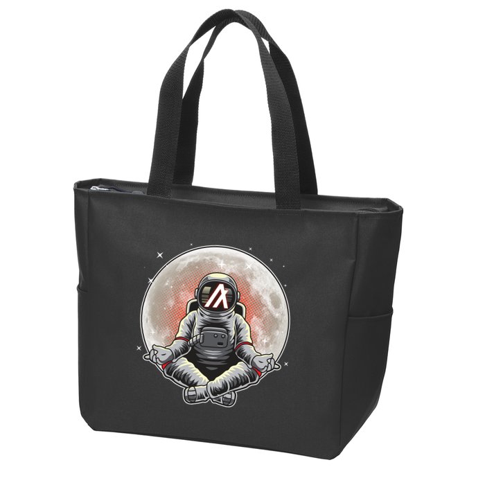 Algorand ALGO Coin Cryptocurrency Yogo Astronaut Zip Tote Bag