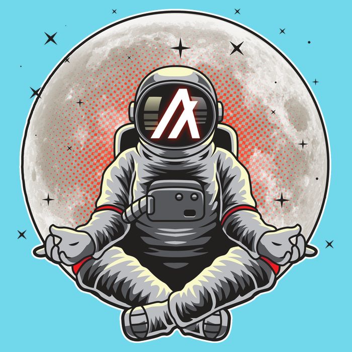 Algorand ALGO Coin Cryptocurrency Yogo Astronaut Women's V-Neck T-Shirt