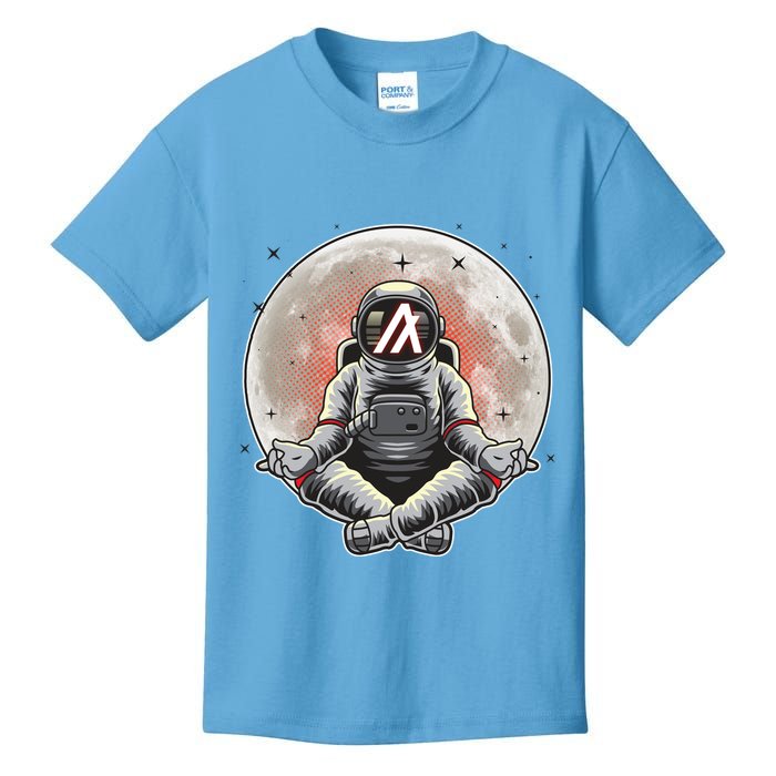 Algorand ALGO Coin Cryptocurrency Yogo Astronaut Kids T-Shirt