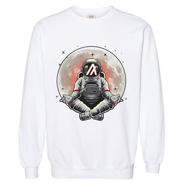 Algorand ALGO Coin Cryptocurrency Yogo Astronaut Garment-Dyed Sweatshirt