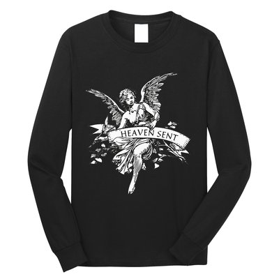 Angel Aesthetic Cherub Vintage Trendy 2000s Heaven Sent Long Sleeve Shirt