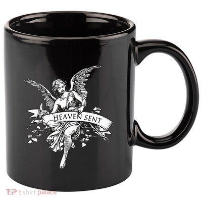 Angel Aesthetic Cherub Vintage Trendy 2000s Heaven Sent 11oz C Handle Ceramic Mug