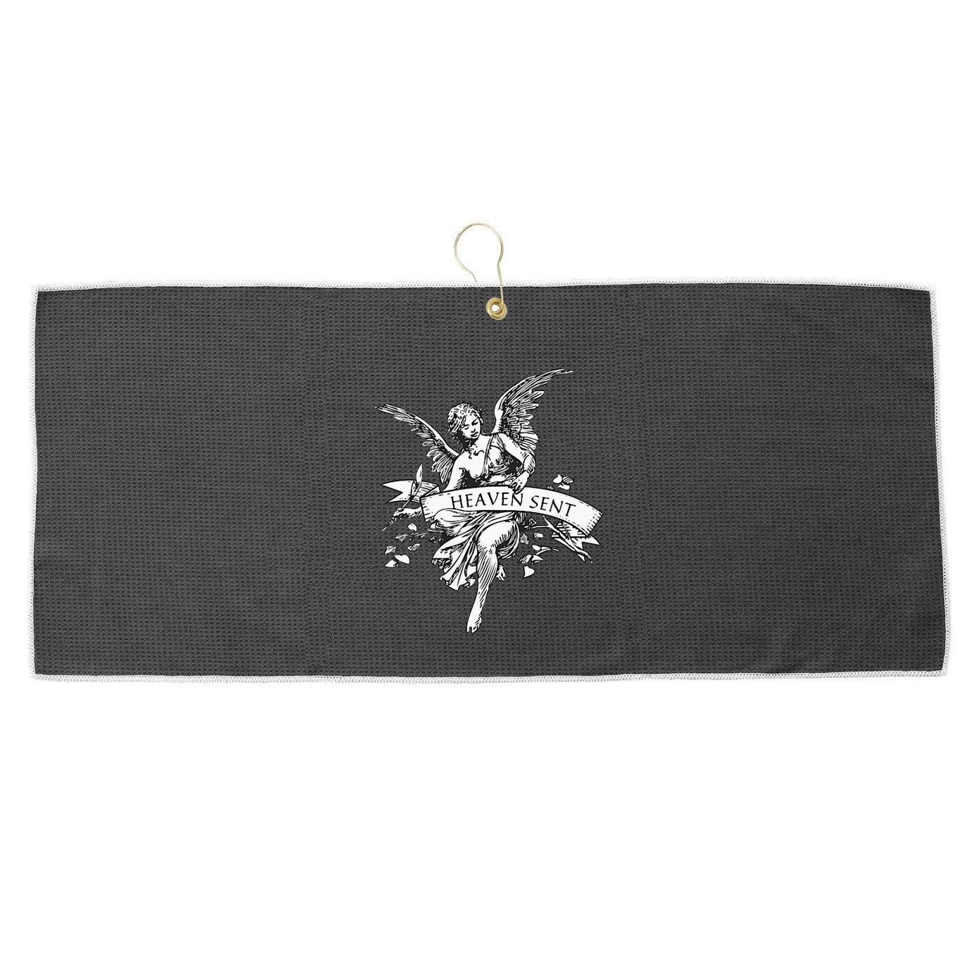 Angel Aesthetic Cherub Vintage Trendy 2000s Heaven Sent Large Microfiber Waffle Golf Towel