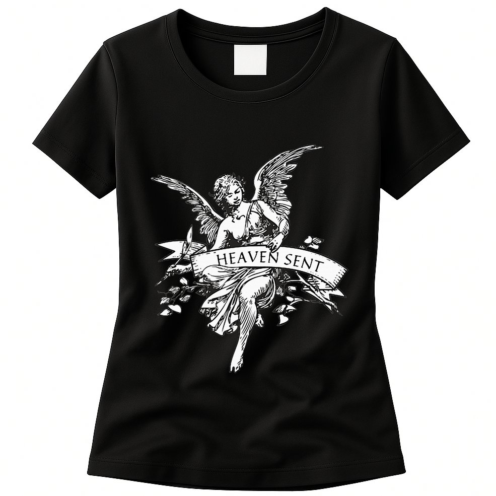 Angel Aesthetic Cherub Vintage Trendy 2000s Heaven Sent Womens T-Shirt