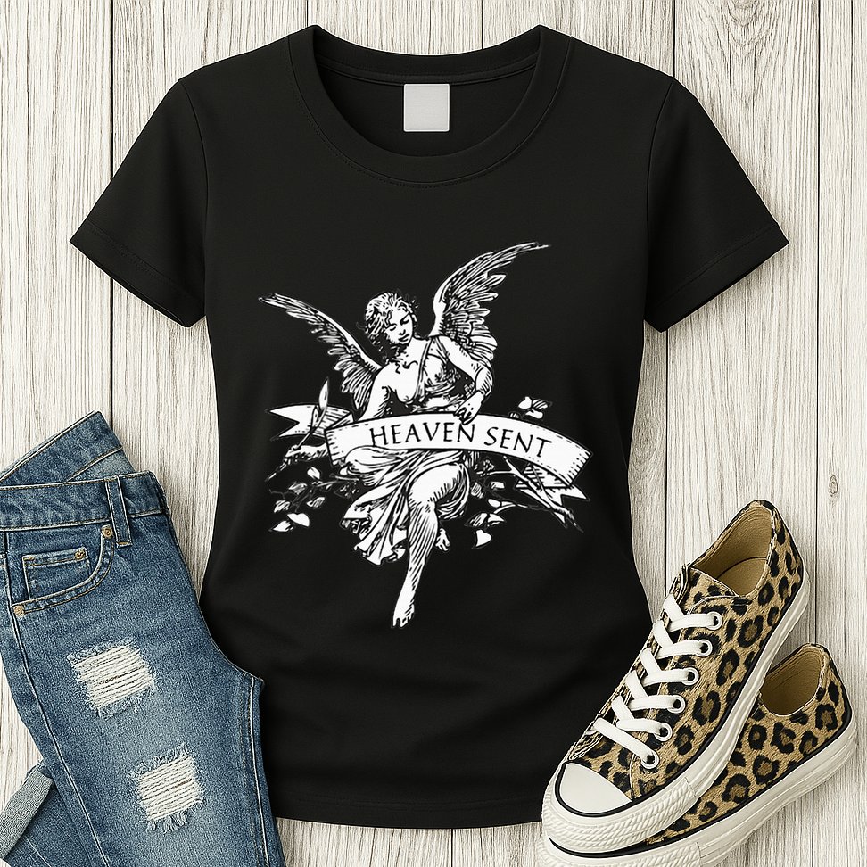 Angel Aesthetic Cherub Vintage Trendy 2000s Heaven Sent Womens T-Shirt