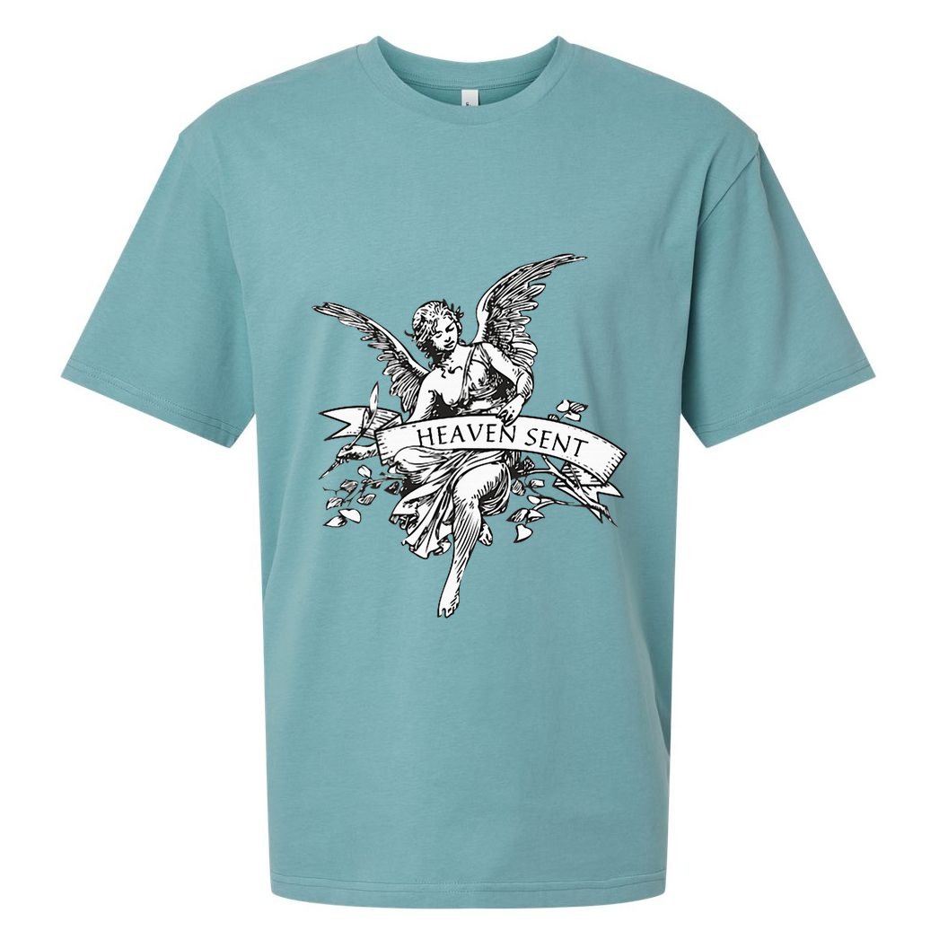 Angel Aesthetic Cherub Vintage Trendy 2000s Heaven Sent Sueded Cloud Jersey T-Shirt