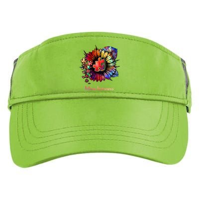 Autism Awareness Colorful Sunflower Adult Drive Performance Visor