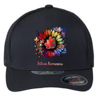 Autism Awareness Colorful Sunflower Flexfit Unipanel Trucker Cap