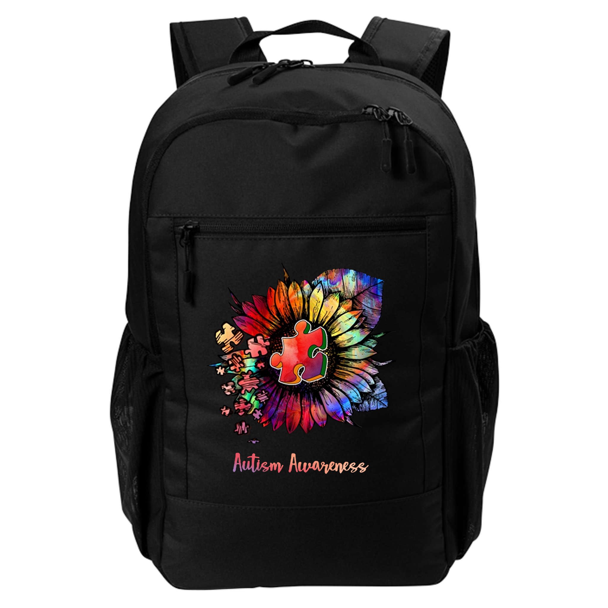 Autism Awareness Colorful Sunflower Backpack