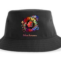 Autism Awareness Colorful Sunflower Sustainable Bucket Hat