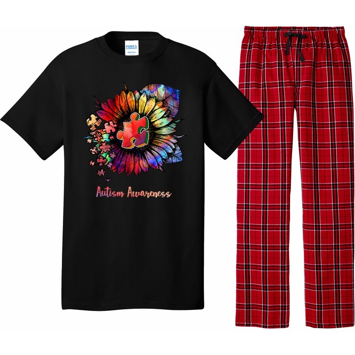 Autism Awareness Colorful Sunflower Pajama Set