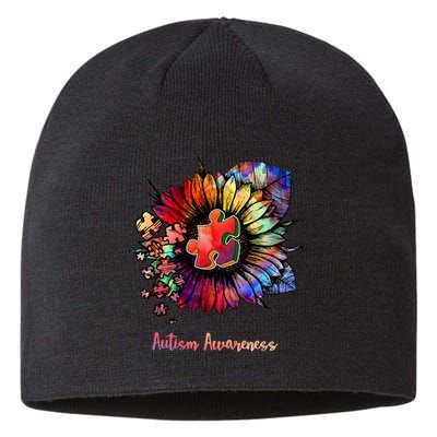 Autism Awareness Colorful Sunflower Sustainable Beanie