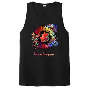 Autism Awareness Colorful Sunflower PosiCharge Competitor Tank