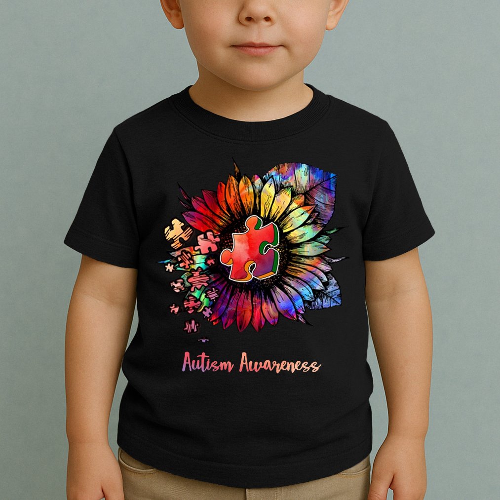 Autism Awareness Colorful Sunflower Toddler T-Shirt