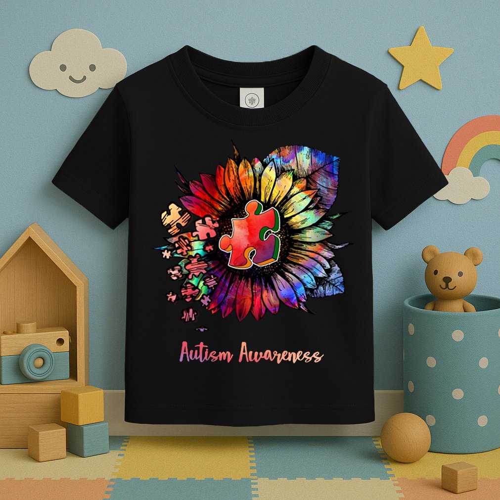 Autism Awareness Colorful Sunflower Toddler T-Shirt