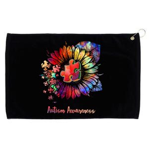 Autism Awareness Colorful Sunflower Grommeted Golf Towel