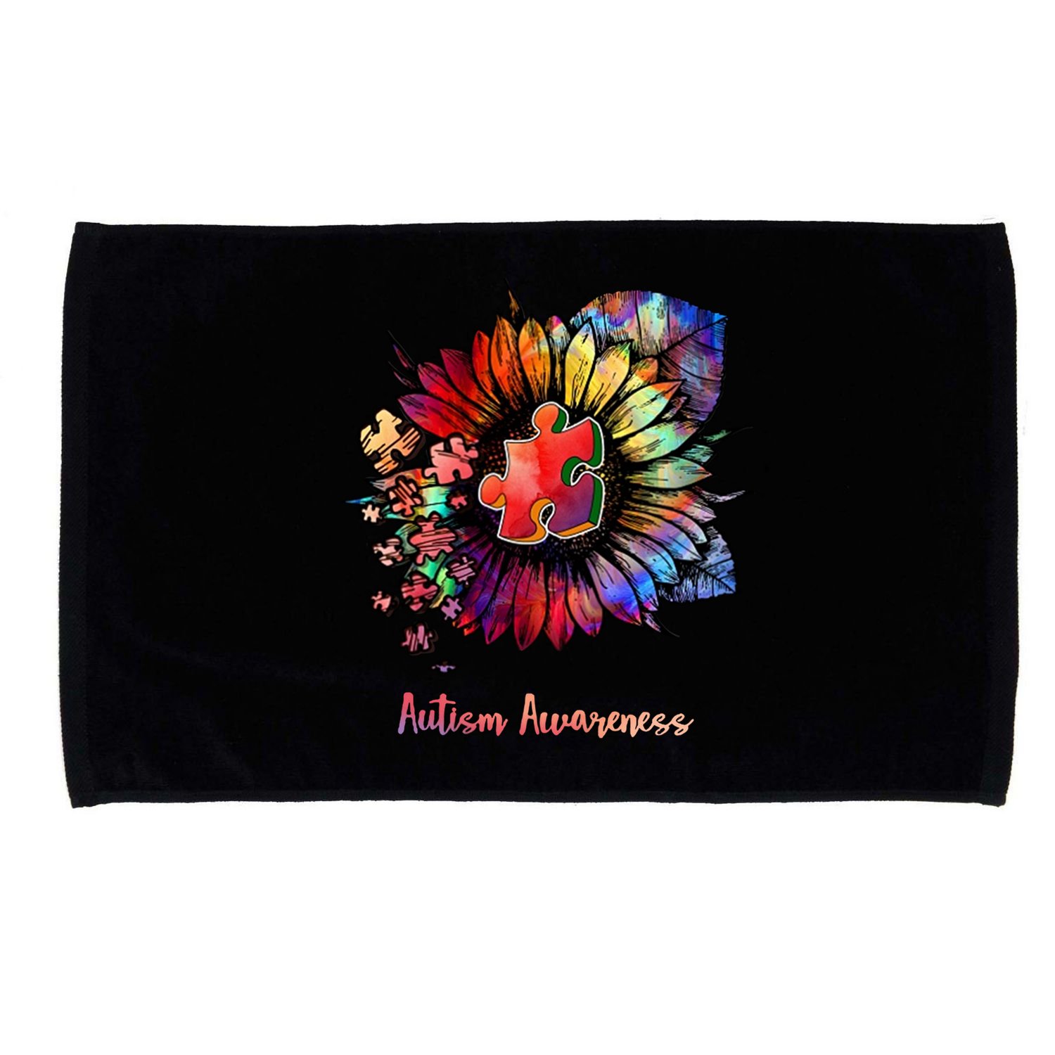 Autism Awareness Colorful Sunflower Microfiber Hand Towel
