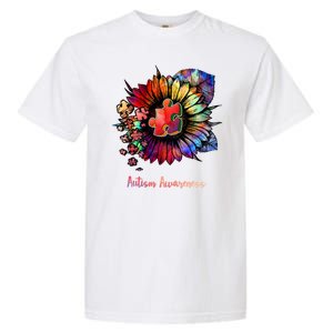 Autism Awareness Colorful Sunflower Garment-Dyed Heavyweight T-Shirt