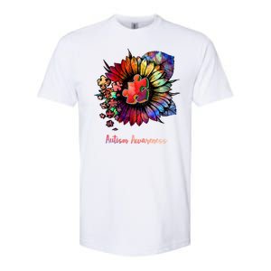 Autism Awareness Colorful Sunflower Softstyle CVC T-Shirt