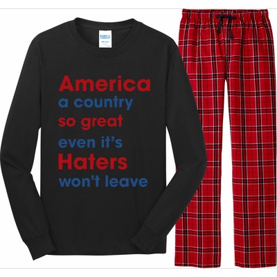 America a country so great even it's Haters won't leave Long Sleeve Pajama Set