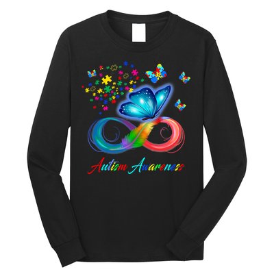 Autism Awareness Colorful Butterfly Long Sleeve Shirt